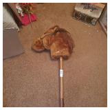 Vintage plush stick horse