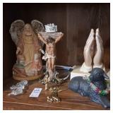 Vintage G. Armani resin crucifix sculpture, other