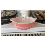 Vintage Pyrex 471 White Gooseberry Print on Pink