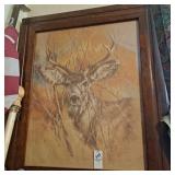 Vintage framed print titled The Silent Buck by