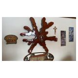 Cypress Wood Slab Wall Clock 40x44in.