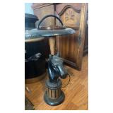 Vintage Horse Bust Standing Ashtray Metal
