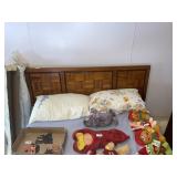 MCM full sized wooden headboard with bed ** no