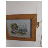 Religious lot. Framed needlework
