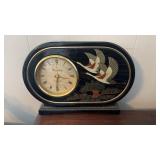 Vintage Papillon Black & Gold Lucite Clock
