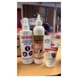 Dog Ointment, Cleaning Solution, and Foot