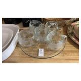 Globe Mugs and Rose Tray