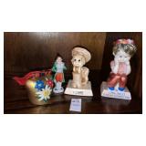 Novelty statues, edelweiss metal bell