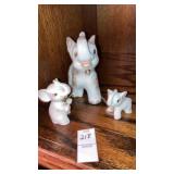 Vintage ceramic tethered elephant set