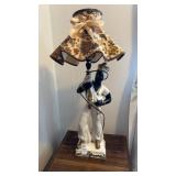 Vtg MCM blackamoor-style chalkware table lamp24