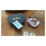 Vintage Pink Rosenthal Heart Paperweight
