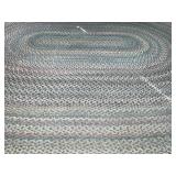 Large wool braided oval area rug -135 x 102