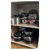 Two Shelves of Pots and Pans