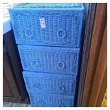 Blue wicker 4 Drawer dresser 34x151/2
