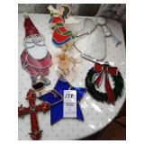 Stained glass ornament lot