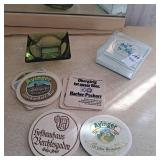 Vintage frosted glass trinket box,Germany paper