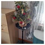 Plant Stand with artificial Christmas Tree