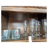 Vintage glassware with variety of birds