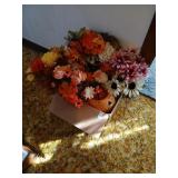 Fall/Halloween lot, wreaths, popcorn pumpkins