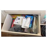 Drawer of Towels, Bags and Kitchen Items