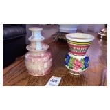 Austrian signed pottery vase, pottery bud vase