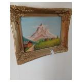 Framed canvas signed