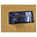 Speer round balls 433in. Lead ball 100ct.