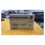 Winchester 5.56 62 Gr FMJ Green Tip 20 Rd Box