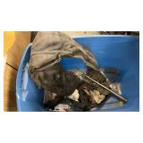 Tote with Rife Case and Miscellaneous Parts