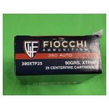 Fiocchi 38090 gr. Xtph 25 center fire cartridges