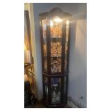 Corner Curio Cabinet NO CONTENTS
