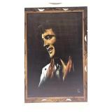 Elvis on Velvet Portrait signed painting 40 x 28