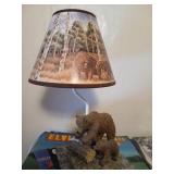 Resin bear lamp