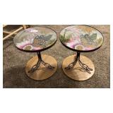 2 Glass Insert & Metal Tables 13 ï¿½ h