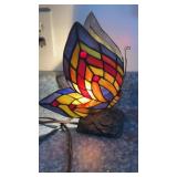 Stained Glass Butterfly Accent Light 9 1/2 x 8 in