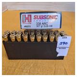 Hornady subsonic ammunition 338 ARC, 307 gr Sub-x