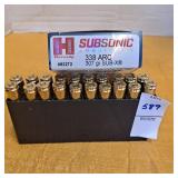 Hornady subsonic ammunition 338 ARC, 307 gr Sub-x