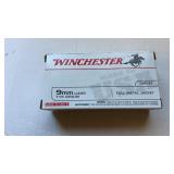 Winchester 9mm Luger 115 grain 50 cartridges