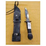 Survival knife with compass in handle 5-3/4 blade