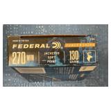 Federal 270 WIN 130 grain 20 Cartridges