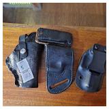Three holsters