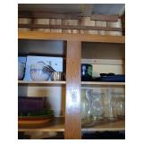 2 shelves of kitchen items