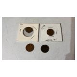 Lot of 4 Indian Head Wheat Cent Assorted Years