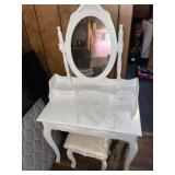 Vanity with stool