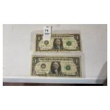 Trinari Note and 1969 Dollar Bills
