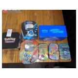 Pokï¿½mon empty tins & box