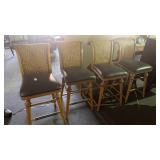 4 Pc Woven Bar Chairs