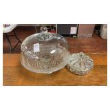 Glass Cake Plate and Candy Dish