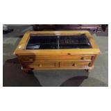Glass See Through Coffee Table W Drawers