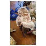 Vintage Mini Baby Doll in Stroller